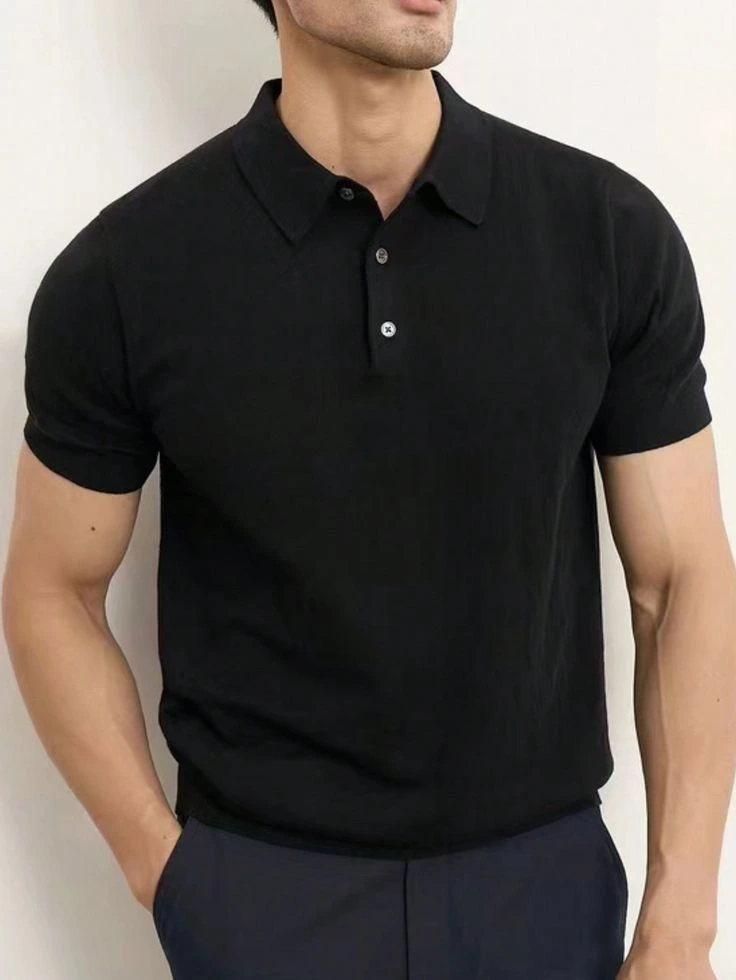 Polo T-shirts (Black, S)