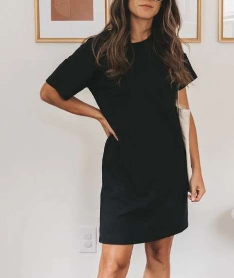 T-Shirt Dress (Black, S)