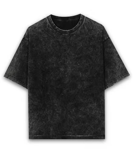 Acid Wash Oversized Tee (Black, XS)