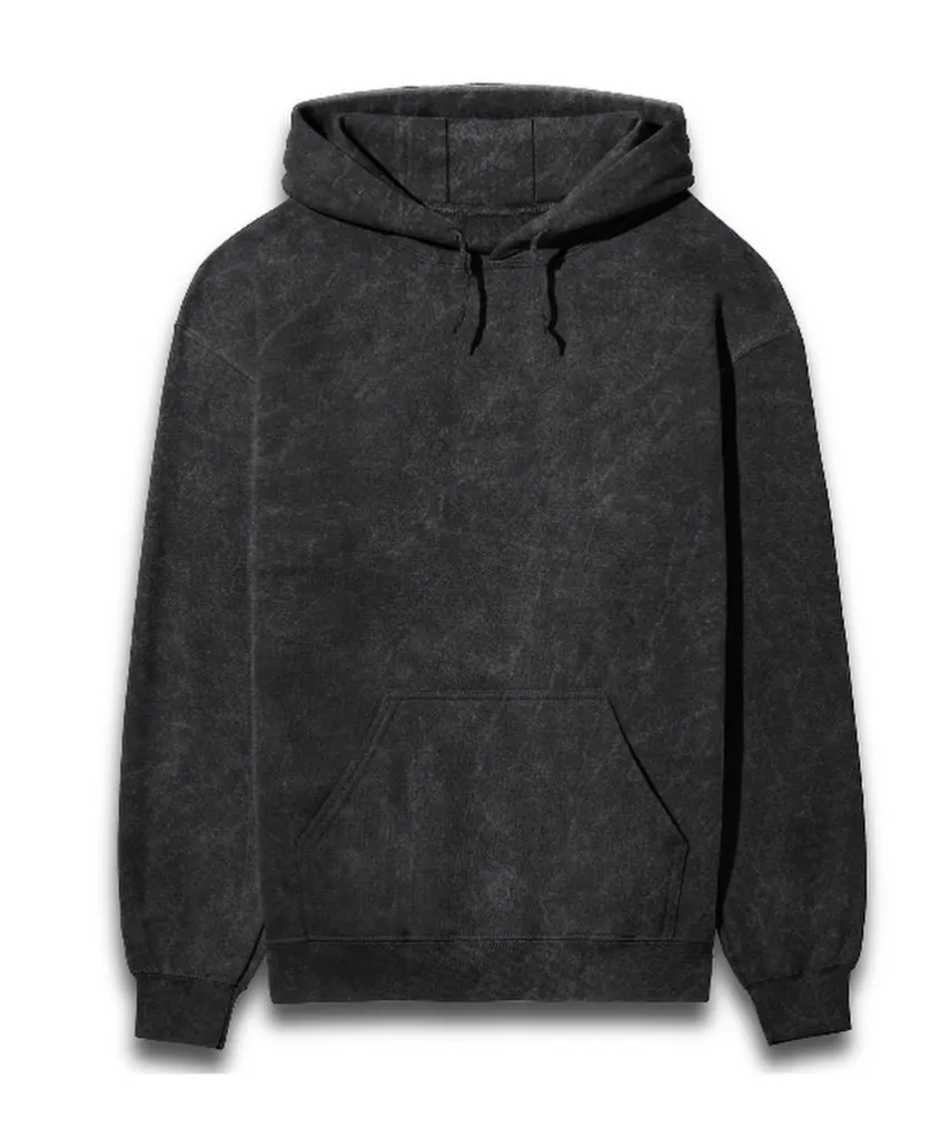 Acid Wash Hoodie (Black, XS)