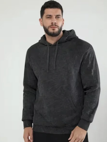 Acid Wash Hoodie (Black, XS)