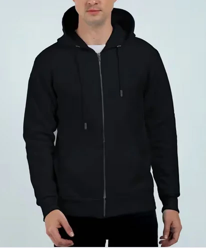 Zipper Hoodie (Black, S)