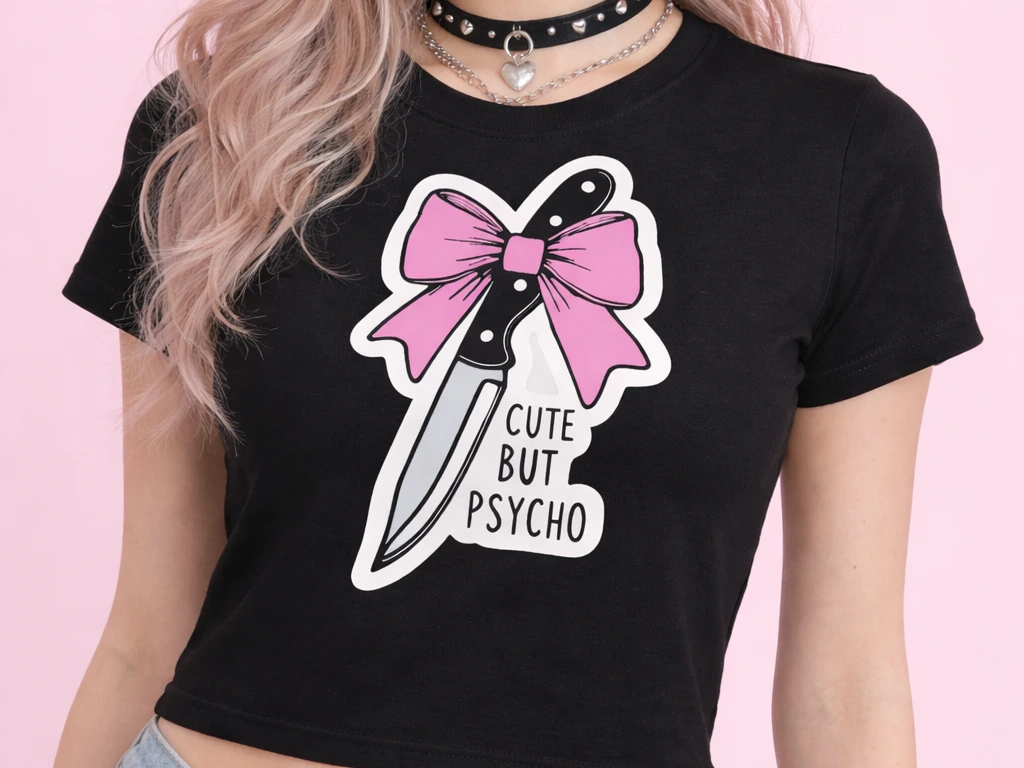 Psycho Crop Top Black (XS)