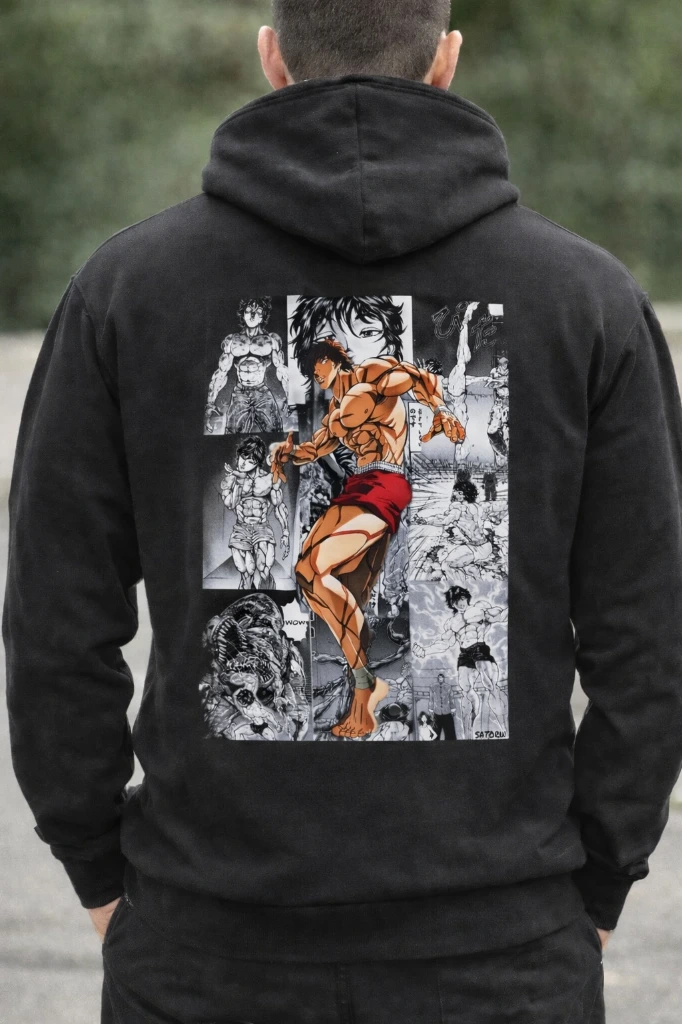 Baki Pullover Hoodie (Black, XS)