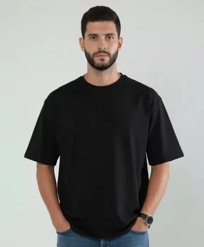 Terry Oversized Tee (Black, XS)